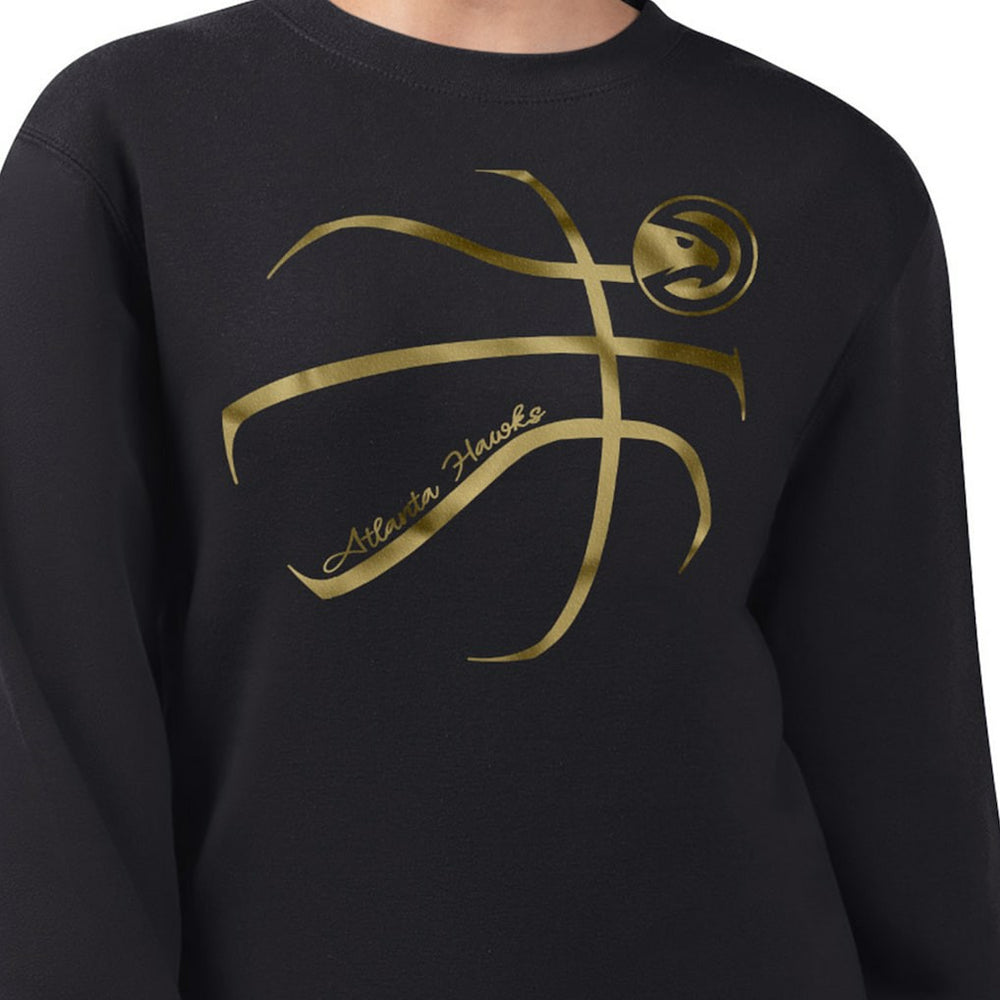 Atlanta Hawks G-III 4Her by Carl Banks Women's Metallic Print Basketball Sketch Fleece Sweatshirt Black
