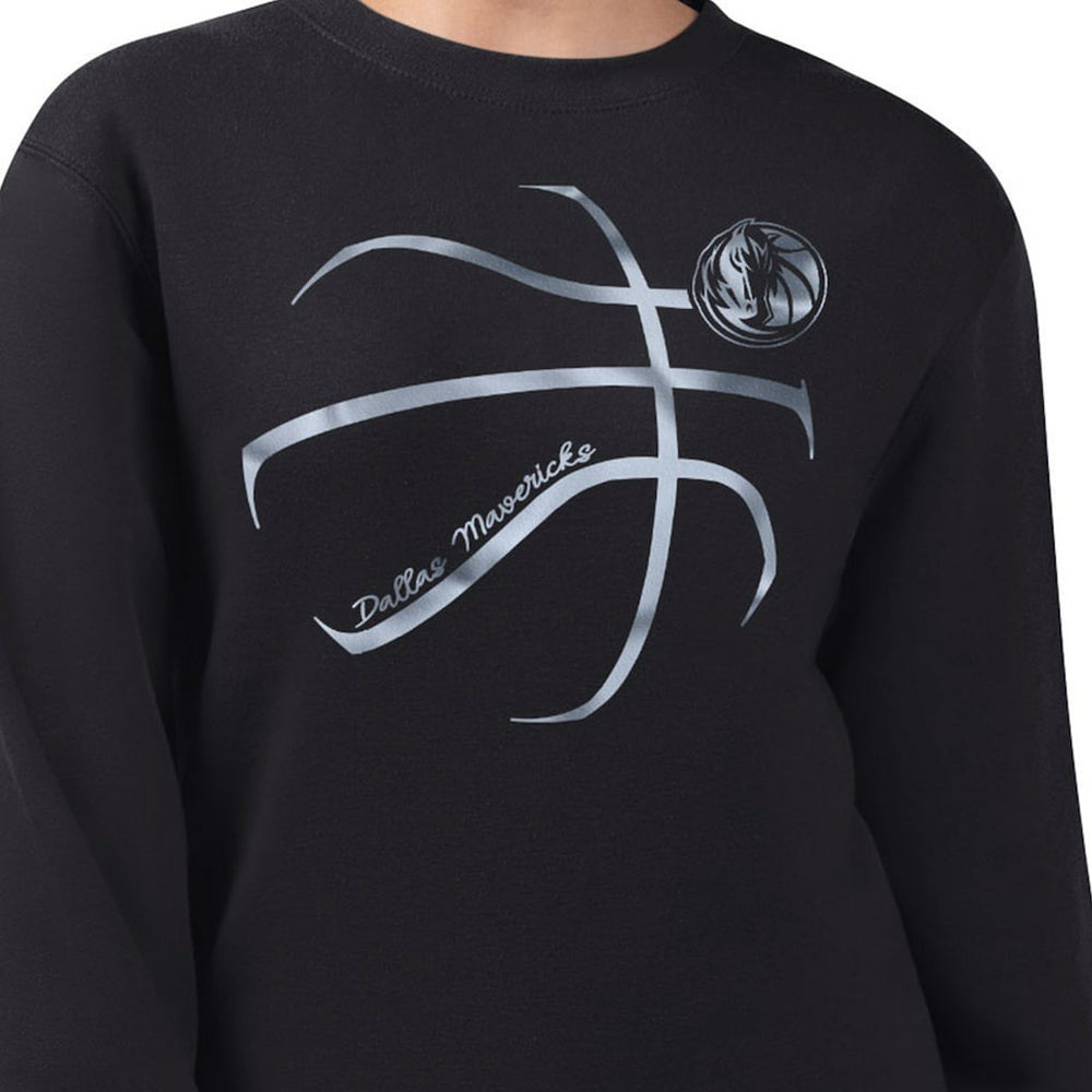 Dallas Mavericks G-III 4Her by Carl Banks Women's Metallic Print Basketball Sketch Fleece Sweatshirt Black