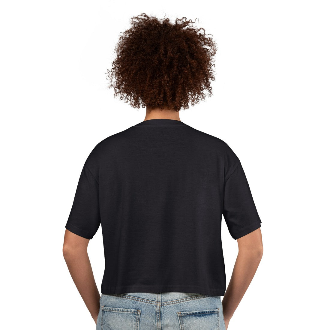 Super Bowl LX G-III 4Her by Carl Banks Women's Play Ball Oversized Rhinestone Cropped T-Shirt - Black - NFL