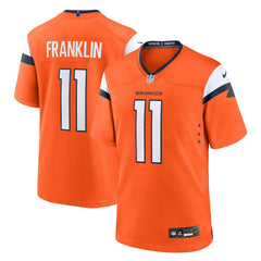 Troy Franklin Denver Broncos Team Game Jersey - Orange - Nike