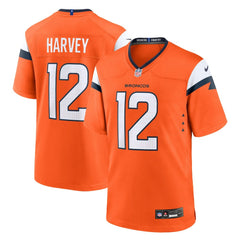 RJ Harvey Denver Broncos Team Game Jersey - Orange - Nike