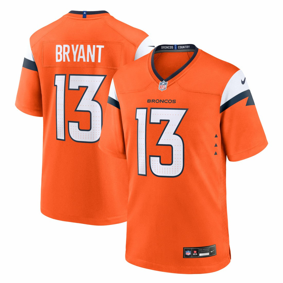 Pat Bryant Denver Broncos Team Game Jersey - Orange - Nike