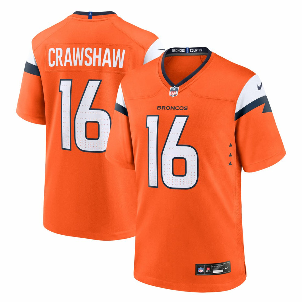 Jeremy Crawshaw Denver Broncos Team Game Jersey - Orange - Nike