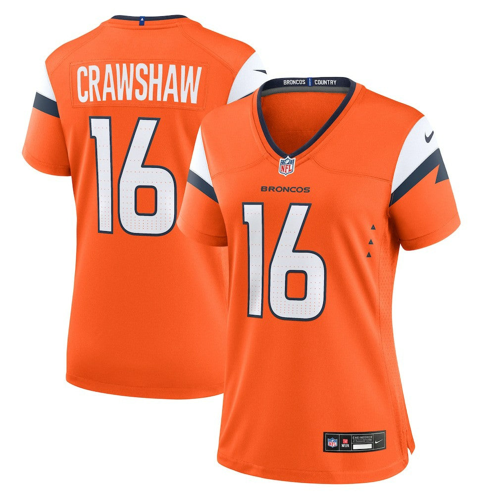 Jeremy Crawshaw Denver Broncos Women's Team Game Jersey - Orange - Nike