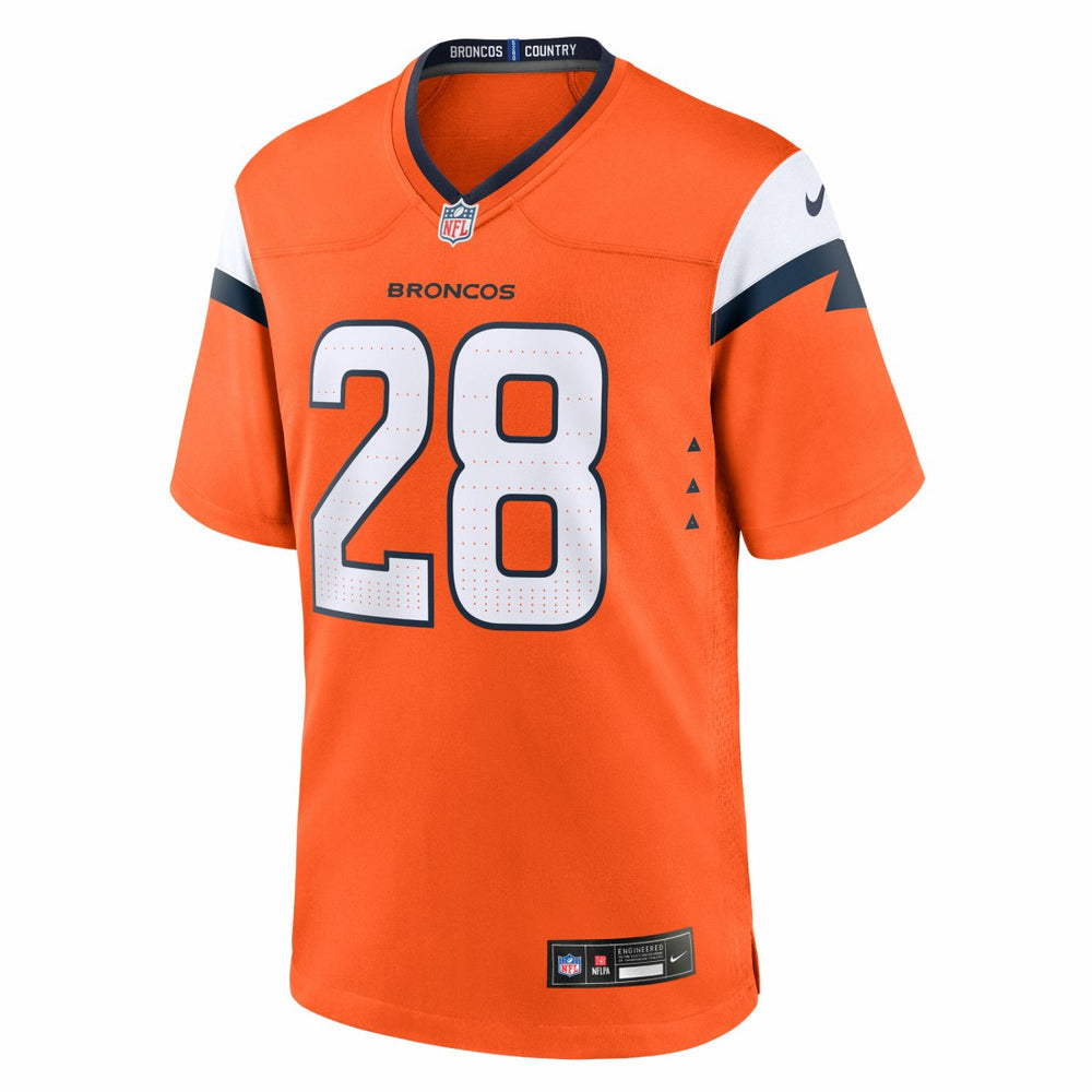 Tyler Badie Denver Broncos Team Game Jersey - Orange - Nike