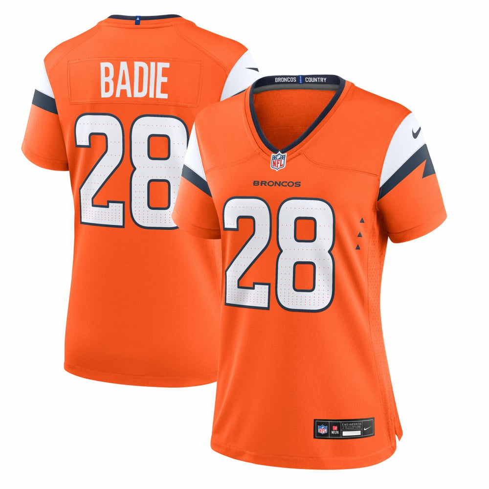 Tyler Badie Denver Broncos Women's Team Game Jersey - Orange - Nike