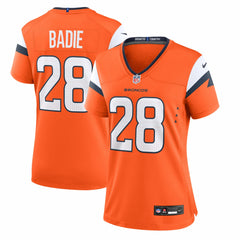 Tyler Badie Denver Broncos Women's Team Game Jersey - Orange - Nike
