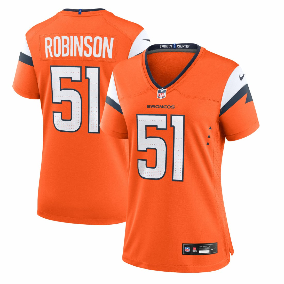 Que Robinson Denver Broncos Women's Team Game Jersey - Orange - Nike