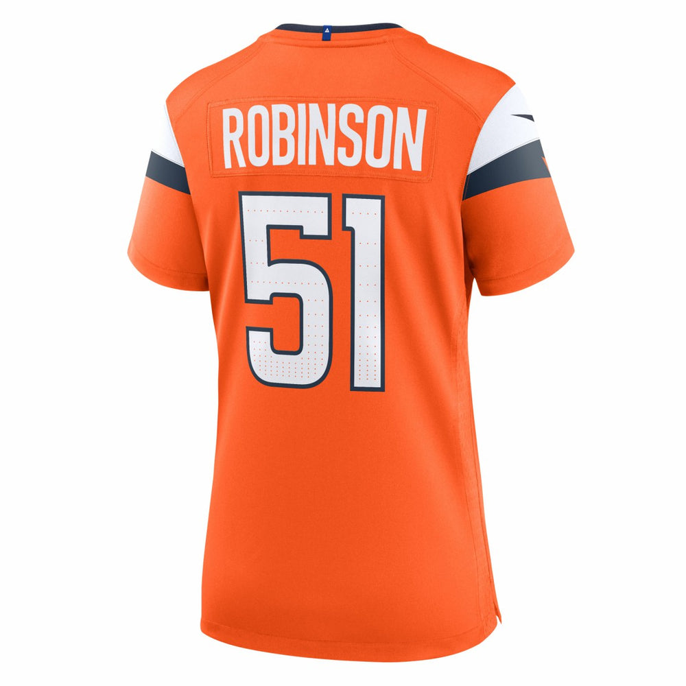 Que Robinson Denver Broncos Women's Team Game Jersey - Orange - Nike