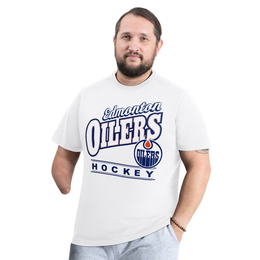 Edmonton Oilers G-III Sports by Carl Banks Adaptive Headliner T-Shirt - White | NHL Clearance