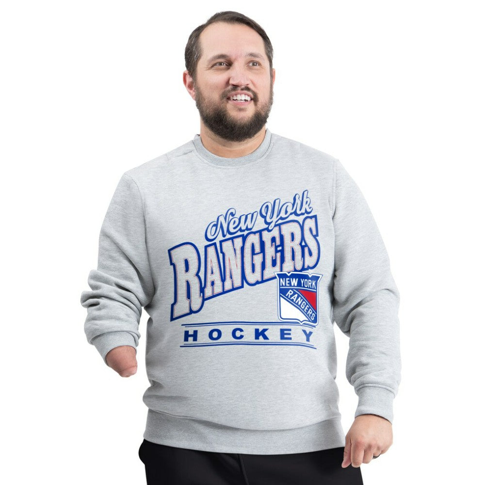 New York Rangers G-III Sports by Carl Banks Adaptive Headliner Fleece Sweatshirt - Gray | NHL sale