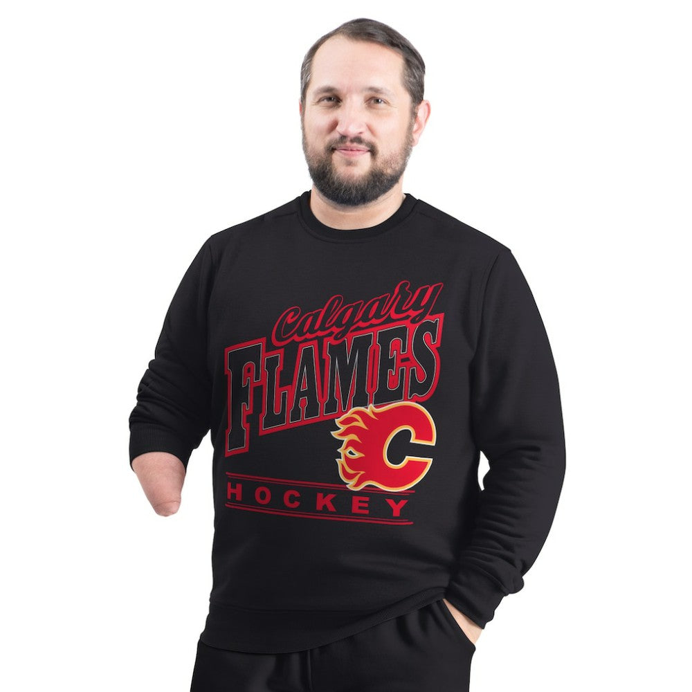 Calgary Flames G-III Sports by Carl Banks Adaptive Headliner Fleece Sweatshirt - Black | NHL near me