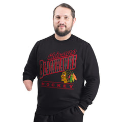 Chicago Blackhawks G-III Sports by Carl Banks Adaptive Headliner Fleece Sweatshirt - Black | NHL on sale