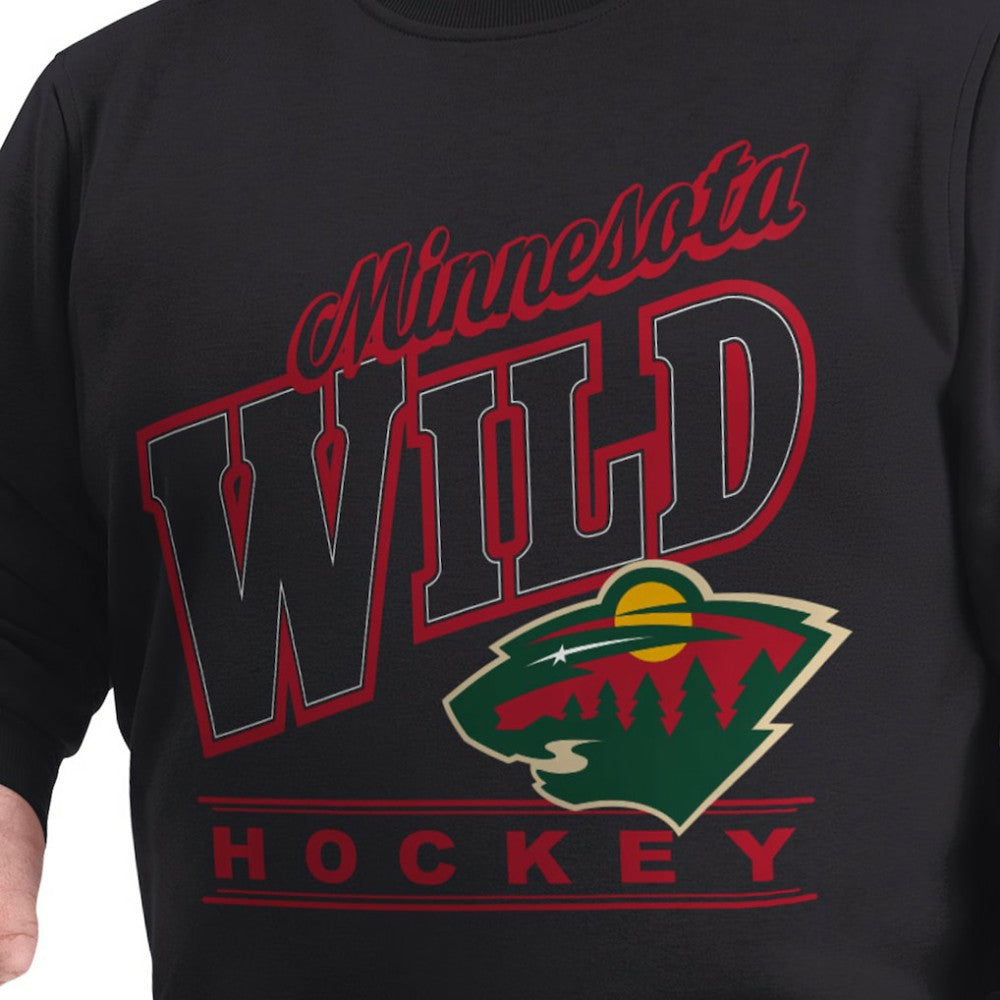 Minnesota Wild G-III Sports by Carl Banks Adaptive Headliner Fleece Sweatshirt - Black | NHL on sale