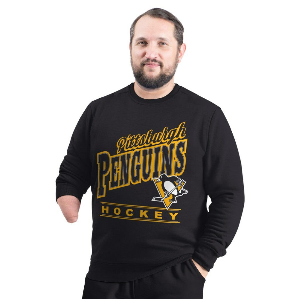 Pittsburgh Penguins G-III Sports by Carl Banks Adaptive Headliner Fleece Sweatshirt - Black | NHL Lifestyle