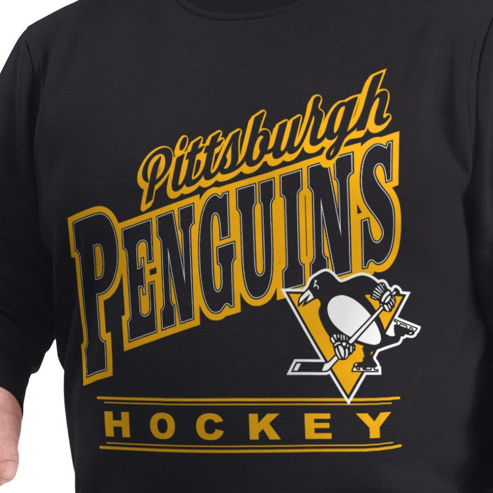Pittsburgh Penguins G-III Sports by Carl Banks Adaptive Headliner Fleece Sweatshirt - Black | NHL Lifestyle