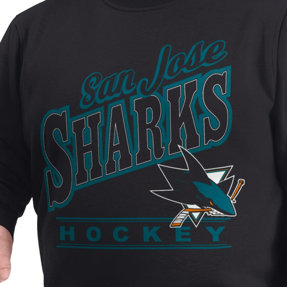 San Jose Sharks G-III Sports by Carl Banks Adaptive Headliner Fleece Sweatshirt - Black | NHL Lifestyle