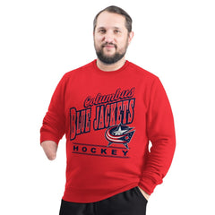 Columbus Blue Jackets G-III Sports by Carl Banks Adaptive Headliner Fleece Sweatshirt - Red | NHL Lifestyle