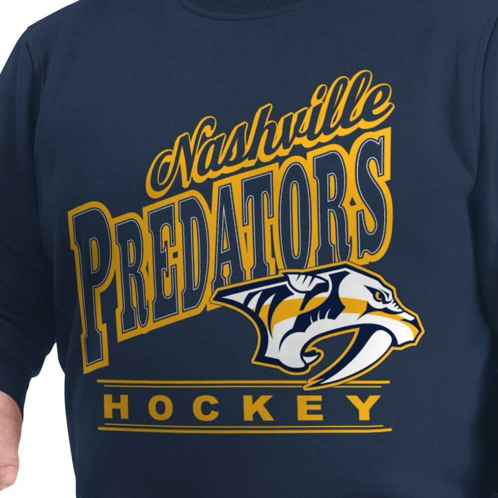 Nashville Predators G-III Sports by Carl Banks Adaptive Headliner Fleece Sweatshirt - Navy | NHL on sale