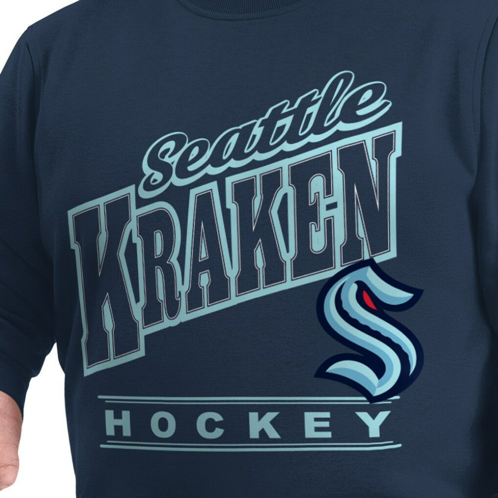 Seattle Kraken G-III Sports by Carl Banks Adaptive Headliner Fleece Sweatshirt - Deep Sea Blue | NHL sale