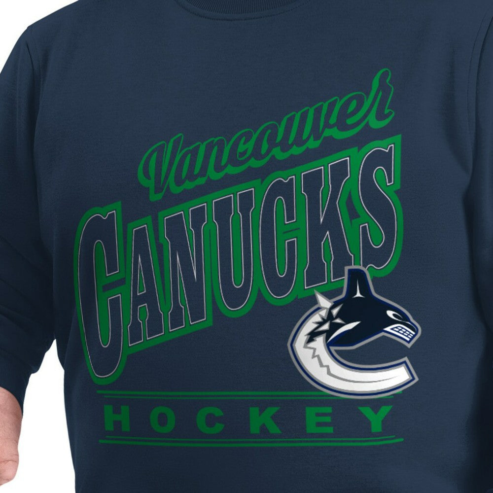 Vancouver Canucks G-III Sports by Carl Banks Adaptive Headliner Fleece Sweatshirt - Navy | NHL Lifestyle