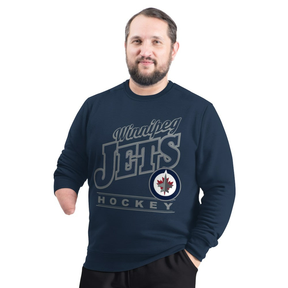 Winnipeg Jets G-III Sports by Carl Banks Adaptive Headliner Fleece Sweatshirt - Navy | NHL sale
