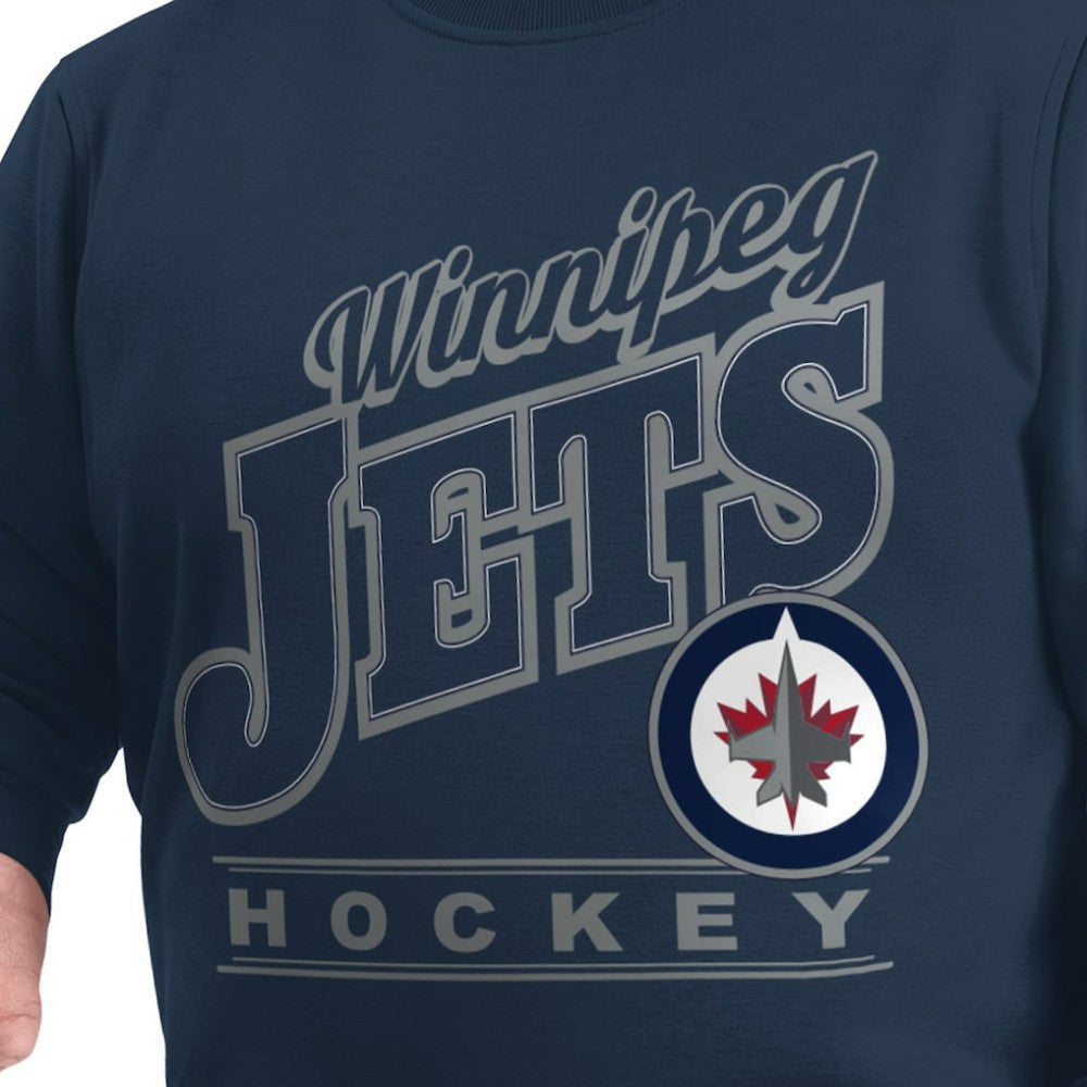 Winnipeg Jets G-III Sports by Carl Banks Adaptive Headliner Fleece Sweatshirt - Navy | NHL sale