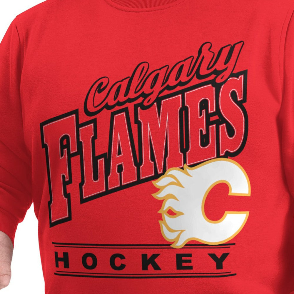 Calgary Flames G-III Sports by Carl Banks Adaptive Headliner Fleece Sweatshirt - Red | NHL Lifestyle