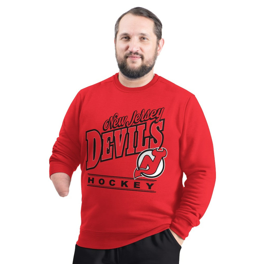 New Jersey Devils G-III Sports by Carl Banks Adaptive Headliner Fleece Sweatshirt - Red | NHL sale