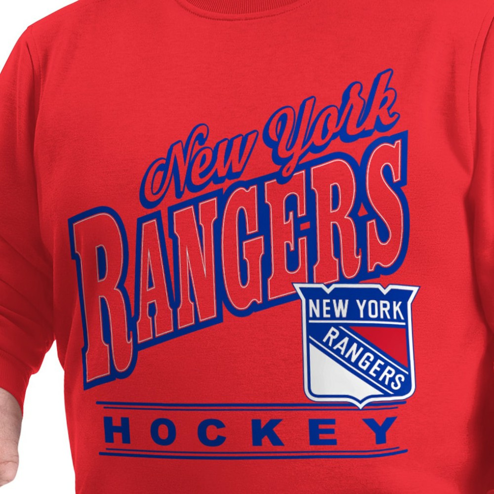 New York Rangers G-III Sports by Carl Banks Adaptive Headliner Fleece Sweatshirt - Red | NHL Lifestyle