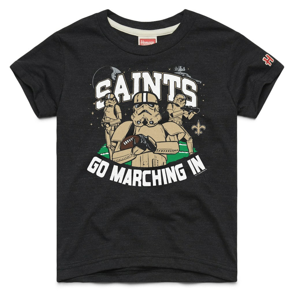 New Orleans Saints Homage Youth Star Wars x NFL Tri-Blend T-Shirt - Black - NFL