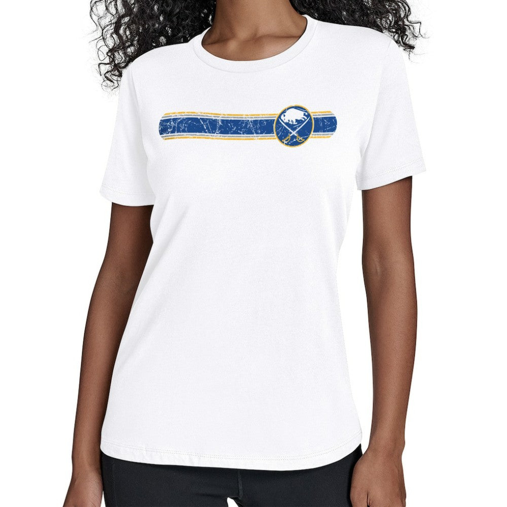 Buffalo Sabres Starter Women's Team Stripe T-Shirt - White | NHL online
