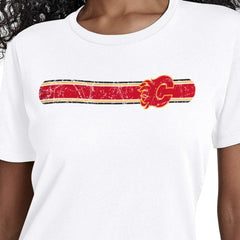 Calgary Flames Starter Women's Team Stripe T-Shirt - White | NHL discount