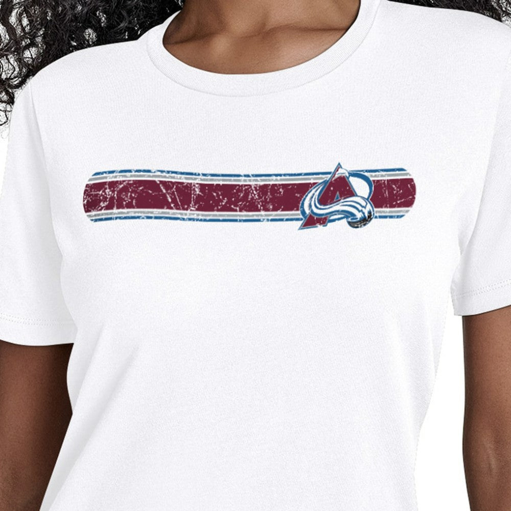 Colorado Avalanche Starter Women's Team Stripe T-Shirt - White | NHL near me