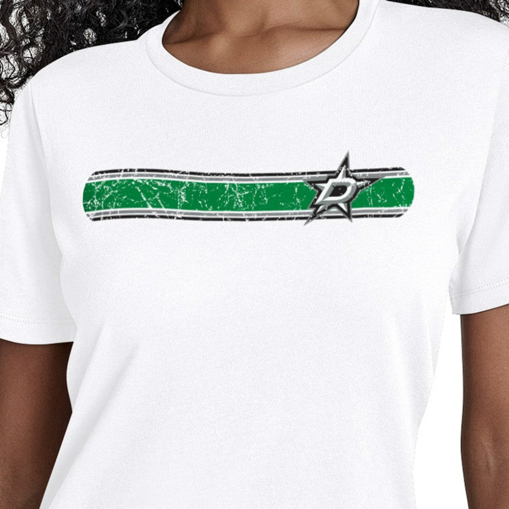 Dallas Stars Starter Women's Team Stripe T-Shirt - White | NHL online