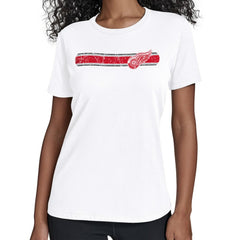 Detroit Red Wings Starter Women's Team Stripe T-Shirt - White | NHL Lifestyle