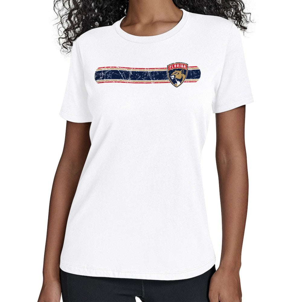Florida Panthers Starter Women's Team Stripe T-Shirt - White | NHL discount