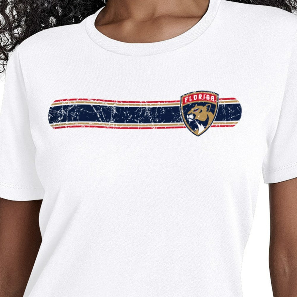 Florida Panthers Starter Women's Team Stripe T-Shirt - White | NHL discount