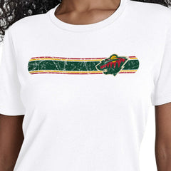 Minnesota Wild Starter Women's Team Stripe T-Shirt - White | NHL Lifestyle