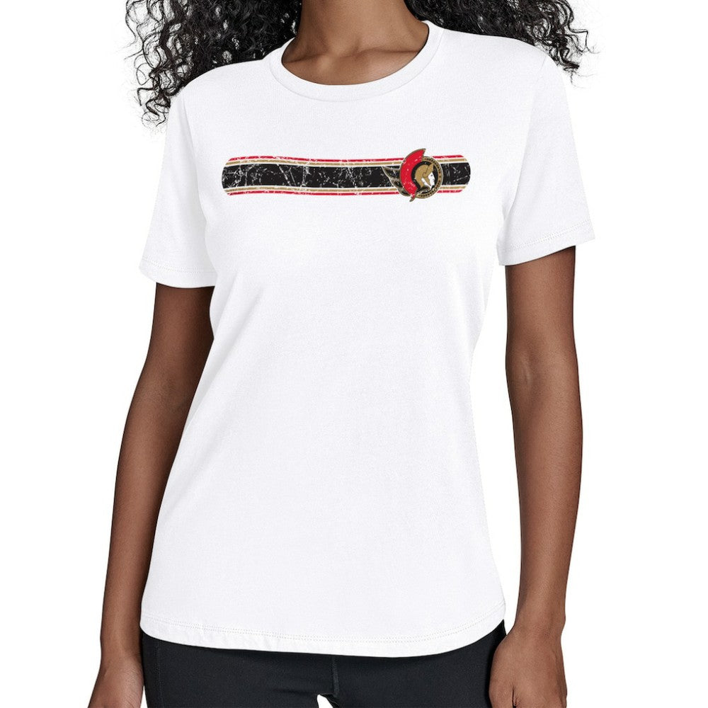 Ottawa Senators Starter Women's Team Stripe T-Shirt - White | NHL discount