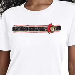 Ottawa Senators Starter Women's Team Stripe T-Shirt - White | NHL discount