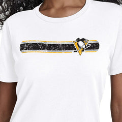 Pittsburgh Penguins Starter Women's Team Stripe T-Shirt - White | NHL near me