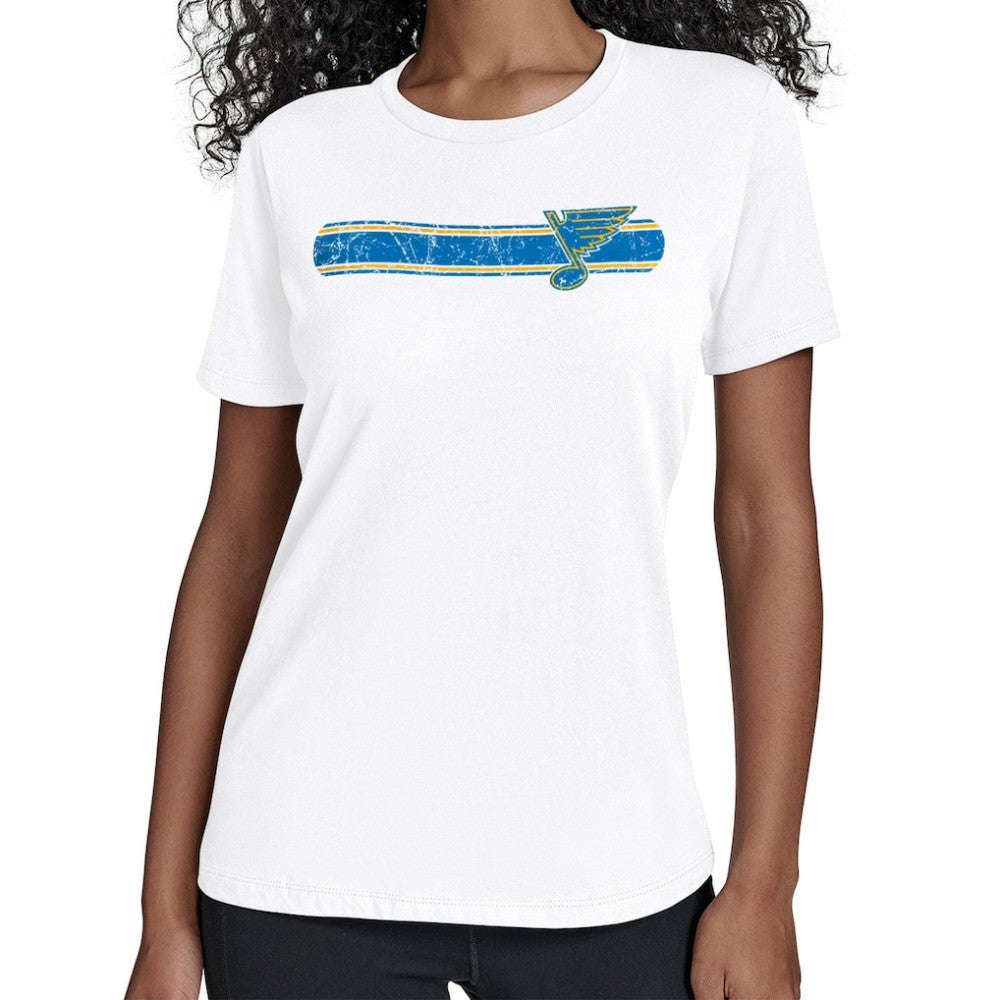 St. Louis Blues Starter Women's Team Stripe T-Shirt - White | NHL on sale