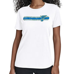 St. Louis Blues Starter Women's Team Stripe T-Shirt - White | NHL on sale