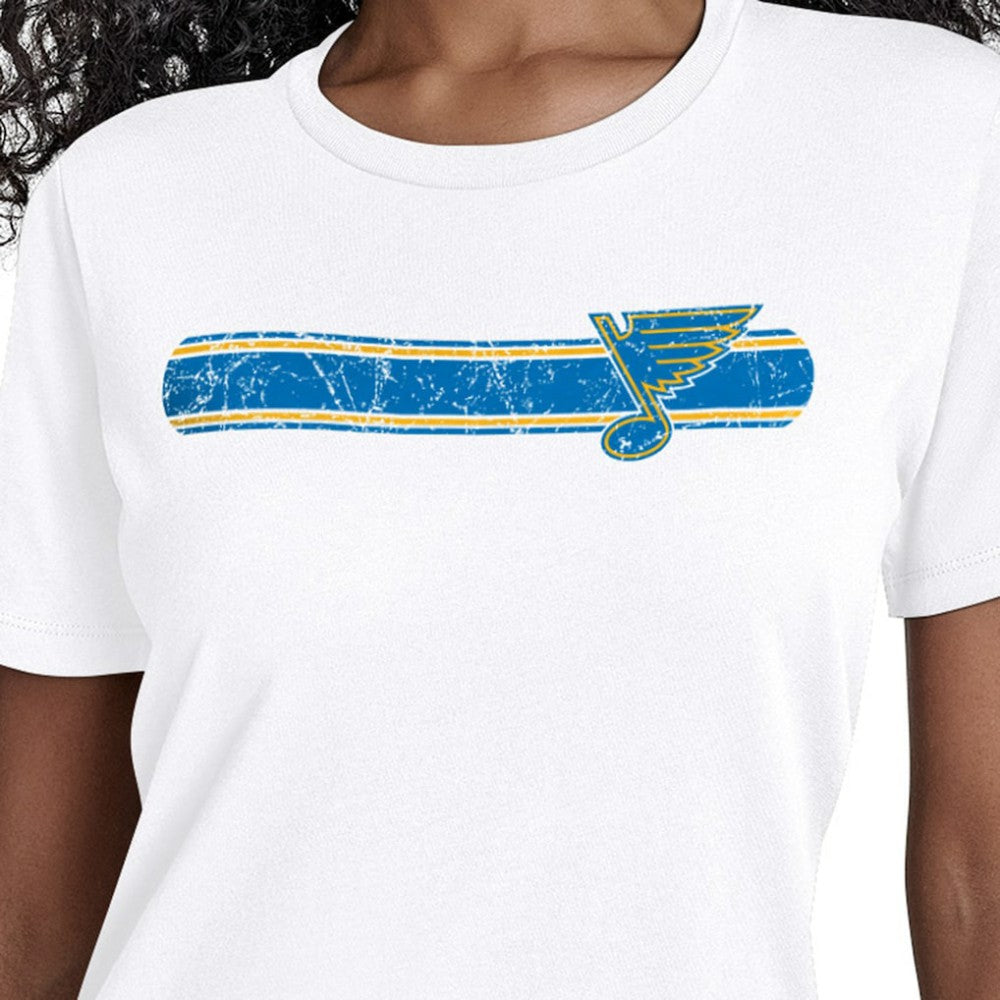 St. Louis Blues Starter Women's Team Stripe T-Shirt - White | NHL on sale