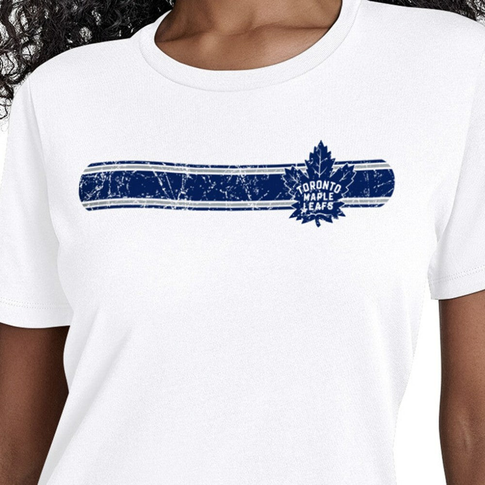 Toronto Maple Leafs Starter Women's Team Stripe T-Shirt - White | NHL near me