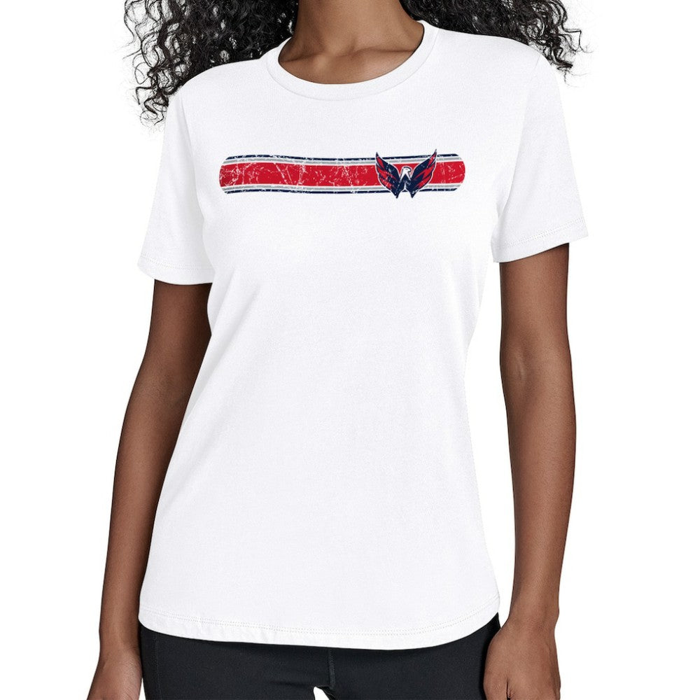 Washington Capitals Starter Women's Team Stripe T-Shirt - White | NHL discount