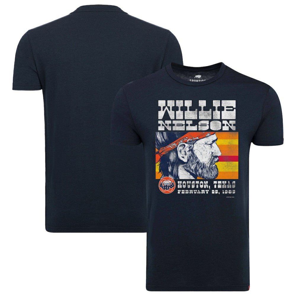 Houston Astros x Willie Nelson Sportiqe Unisex Comfy Tri-Blend T-Shirt Near Me