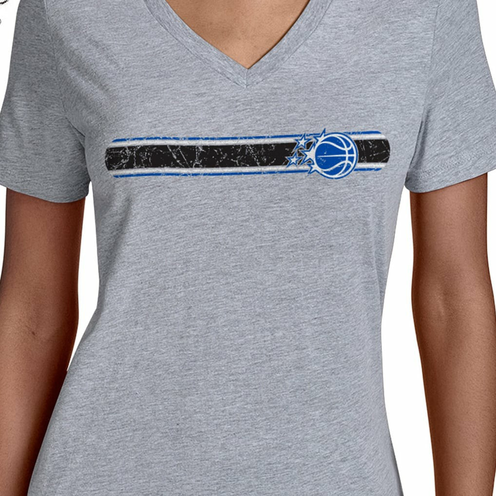 Orlando Magic Starter Women's Team Stripe V-Neck T-Shirt Gray