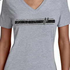 San Antonio Spurs Starter Women's Team Stripe V-Neck T-Shirt Gray